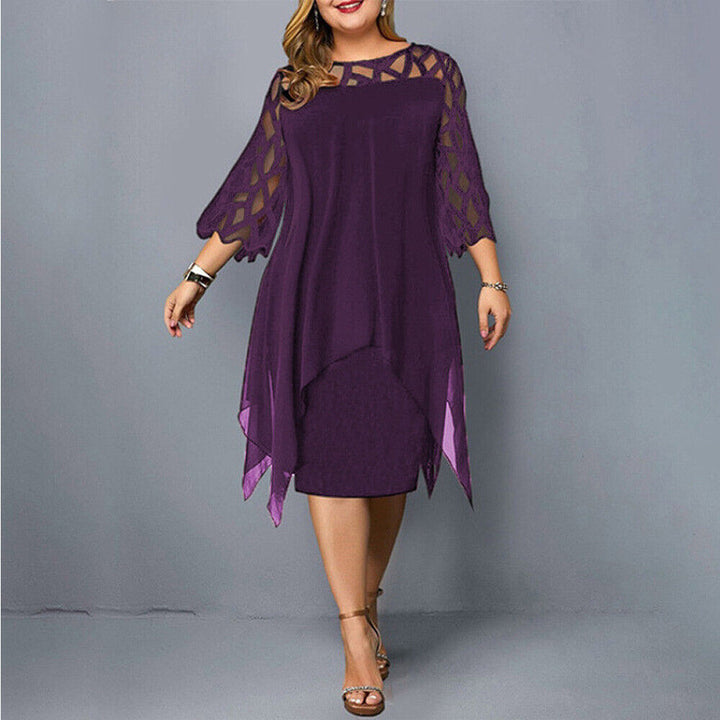 Alma™ - Women's Plus Size Flowing Draped Midi Dress