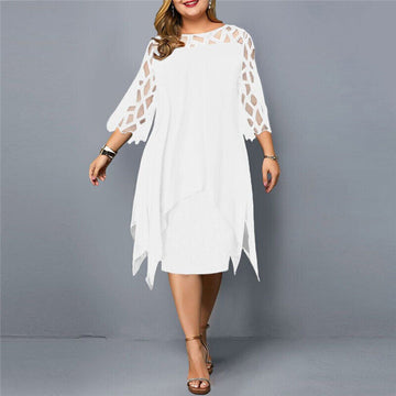 Alma™ - Women's Plus Size Flowing Draped Midi Dress