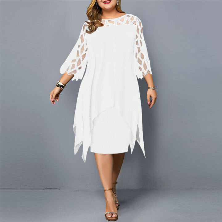 Alma™ - Women's Plus Size Flowing Draped Midi Dress