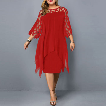 Alma™ - Women's Plus Size Flowing Draped Midi Dress