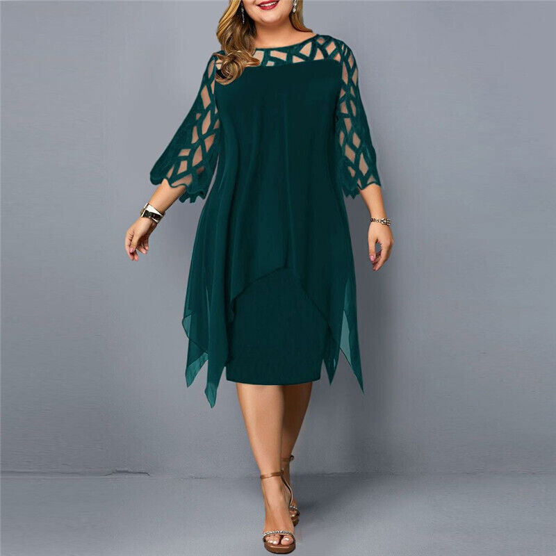Alma™ - Women's Plus Size Flowing Draped Midi Dress