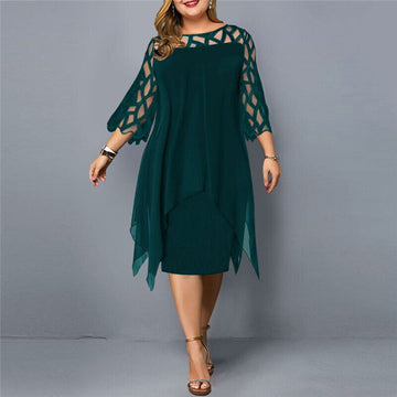 Alma™ - Women's Plus Size Flowing Draped Midi Dress