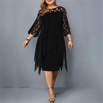 Alma™ - Women's Plus Size Flowing Draped Midi Dress