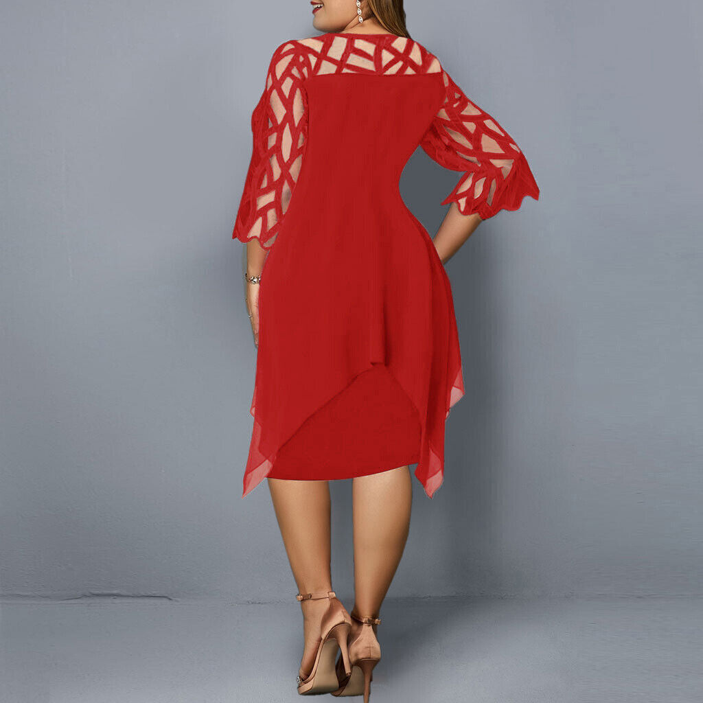 Alma™ - Women's Plus Size Flowing Draped Midi Dress