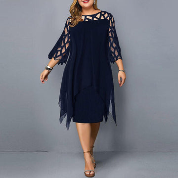 Alma™ - Women's Plus Size Flowing Draped Midi Dress