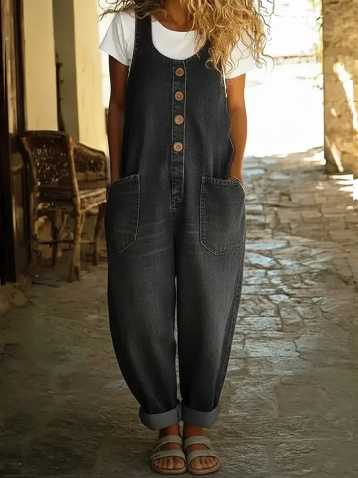 Zoé™ - Button-Up Denim Overalls