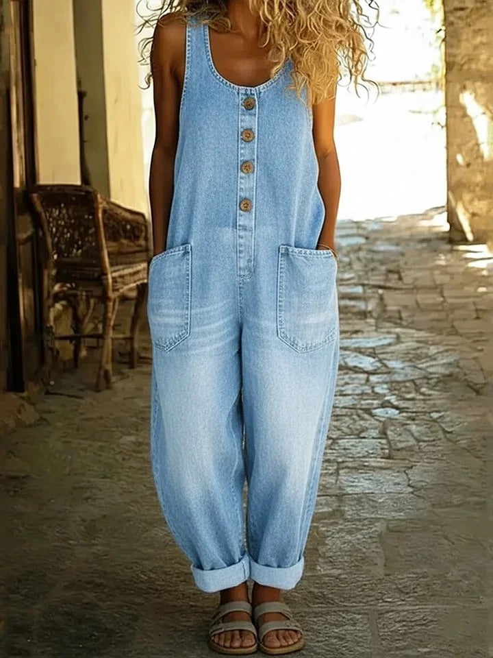 Zoé™ - Button-Up Denim Overalls