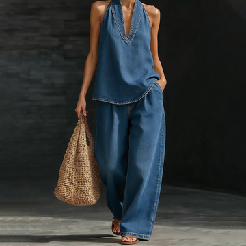 Abbina™ - Stonewashed Straight Leg Jeans Set
