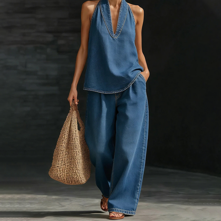 Abbina™ - Stonewashed Straight Leg Jeans Set