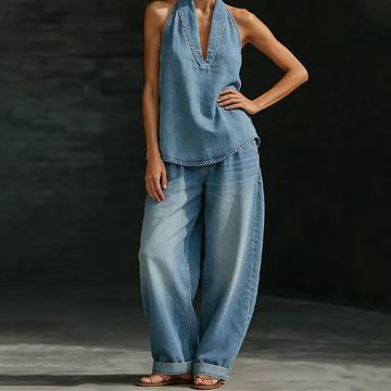 Abbina™ - Stonewashed Straight Leg Jeans Set