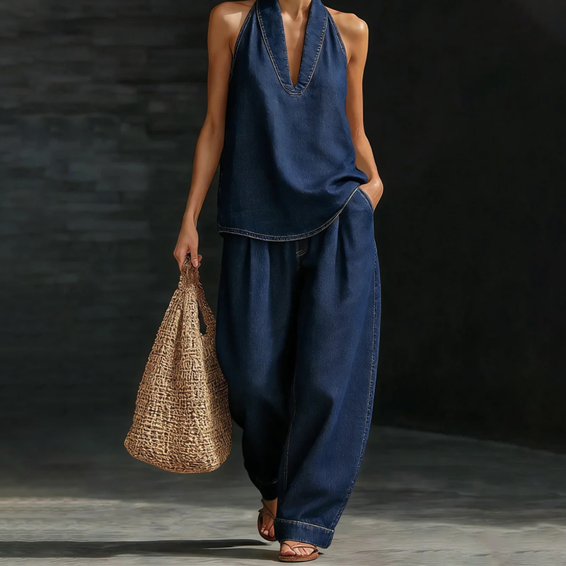 Abbina™ - Stonewashed Straight Leg Jeans Set