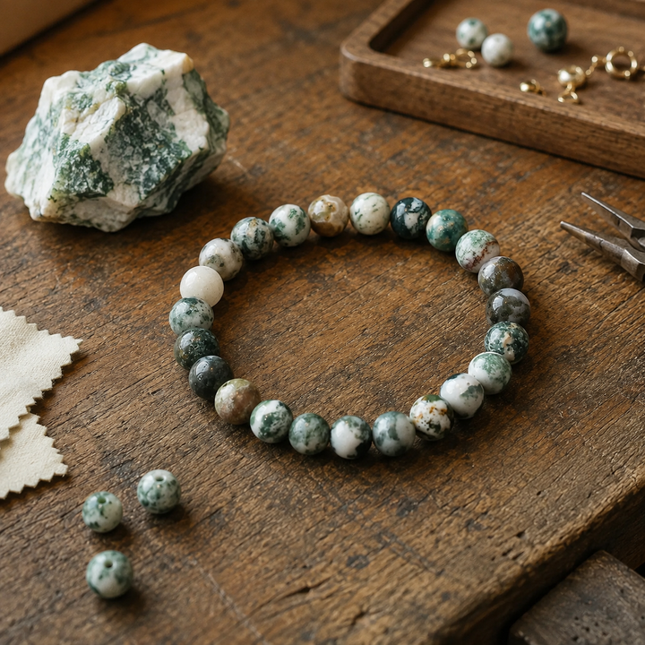 Tree agate healing bracelet gift-ready for a loved one