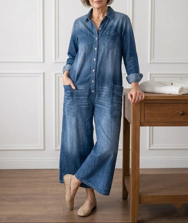Margot™ - Wide-Leg Denim Jumpsuit