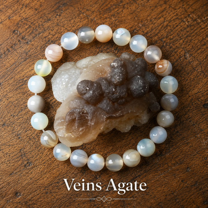 Genuine natural turquoise healing bracelet - blue veined crystal beaded stretch bracelet