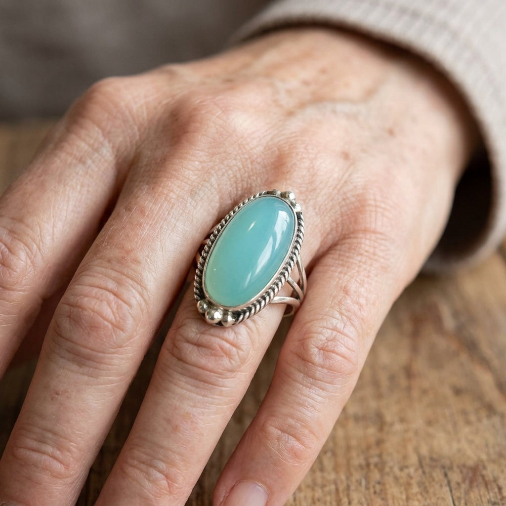 Noemi™ - Ring with Turquoise and Braided Band