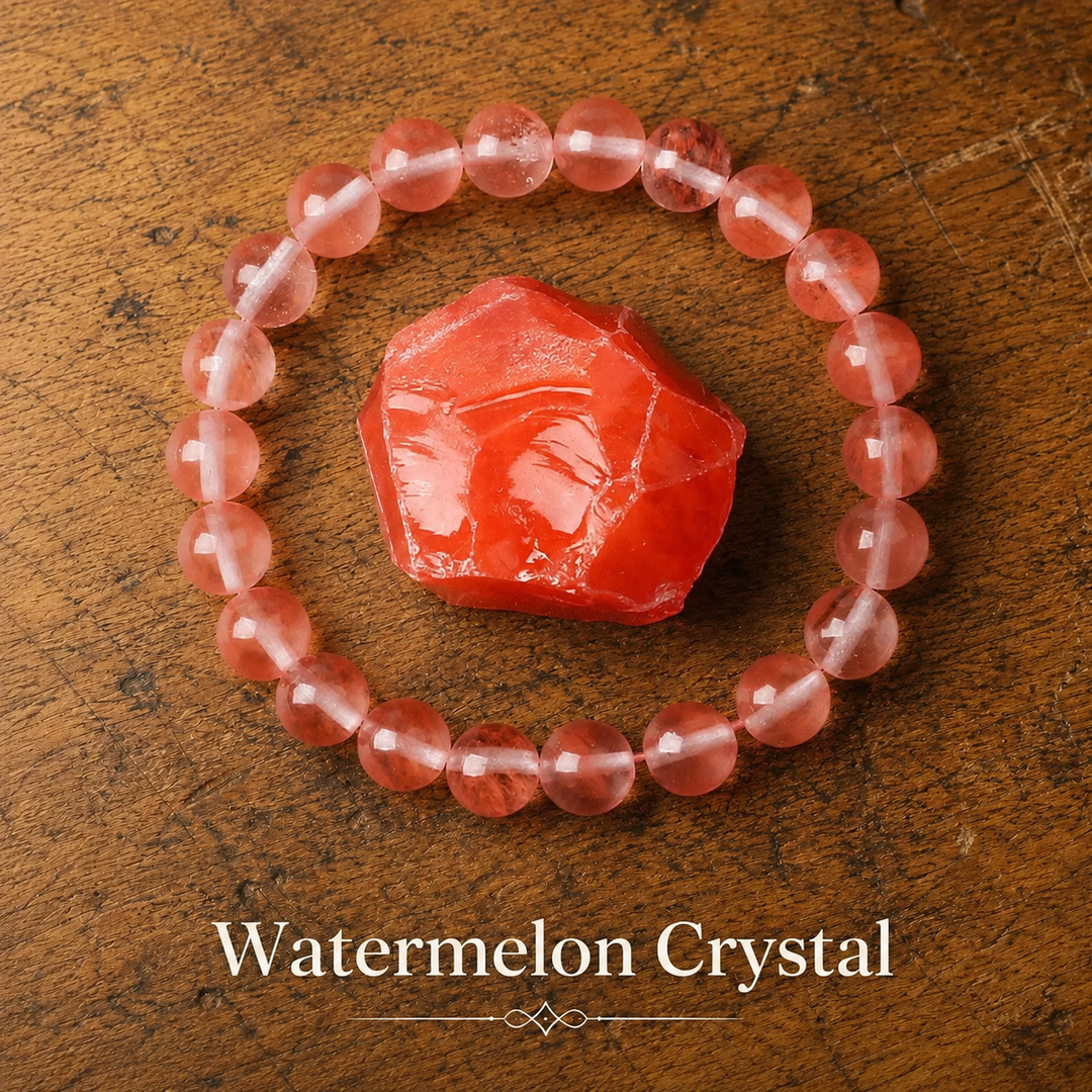 Genuine watermelon tourmaline healing bracelet - pink and green crystal beaded stretch bracelet