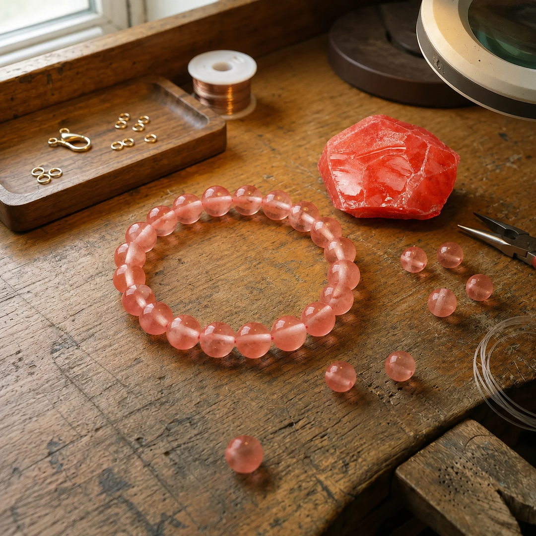 Watermelon tourmaline healing bracelet gift-ready for a loved one