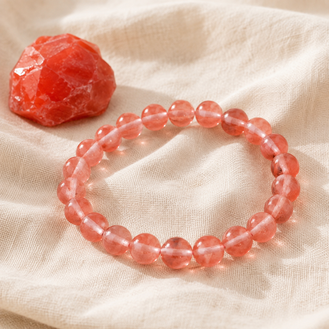 Watermelon tourmaline bracelet stacked as a complete healing crystal set