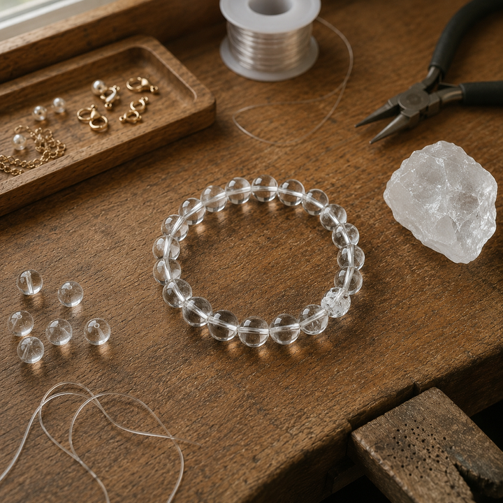 Clear quartz healing bracelet gift-ready for a loved one