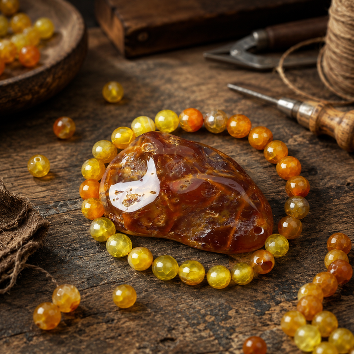 Yellow agate healing bracelet gift-ready for a loved one