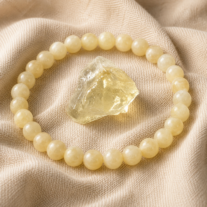 Citrine quartz bracelet stacked as a complete healing crystal set