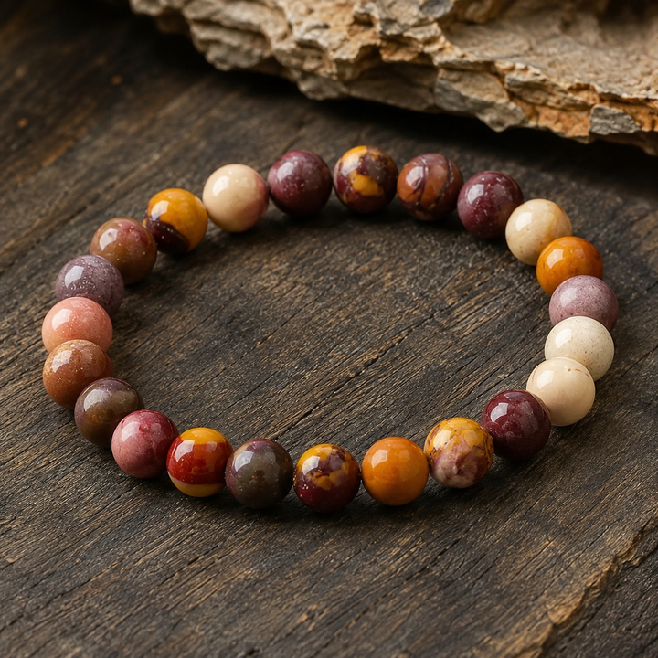 Yellow jade bracelet on wrist for energy and confidence