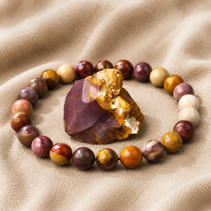 Yellow jade bracelet stacked as a complete healing crystal set