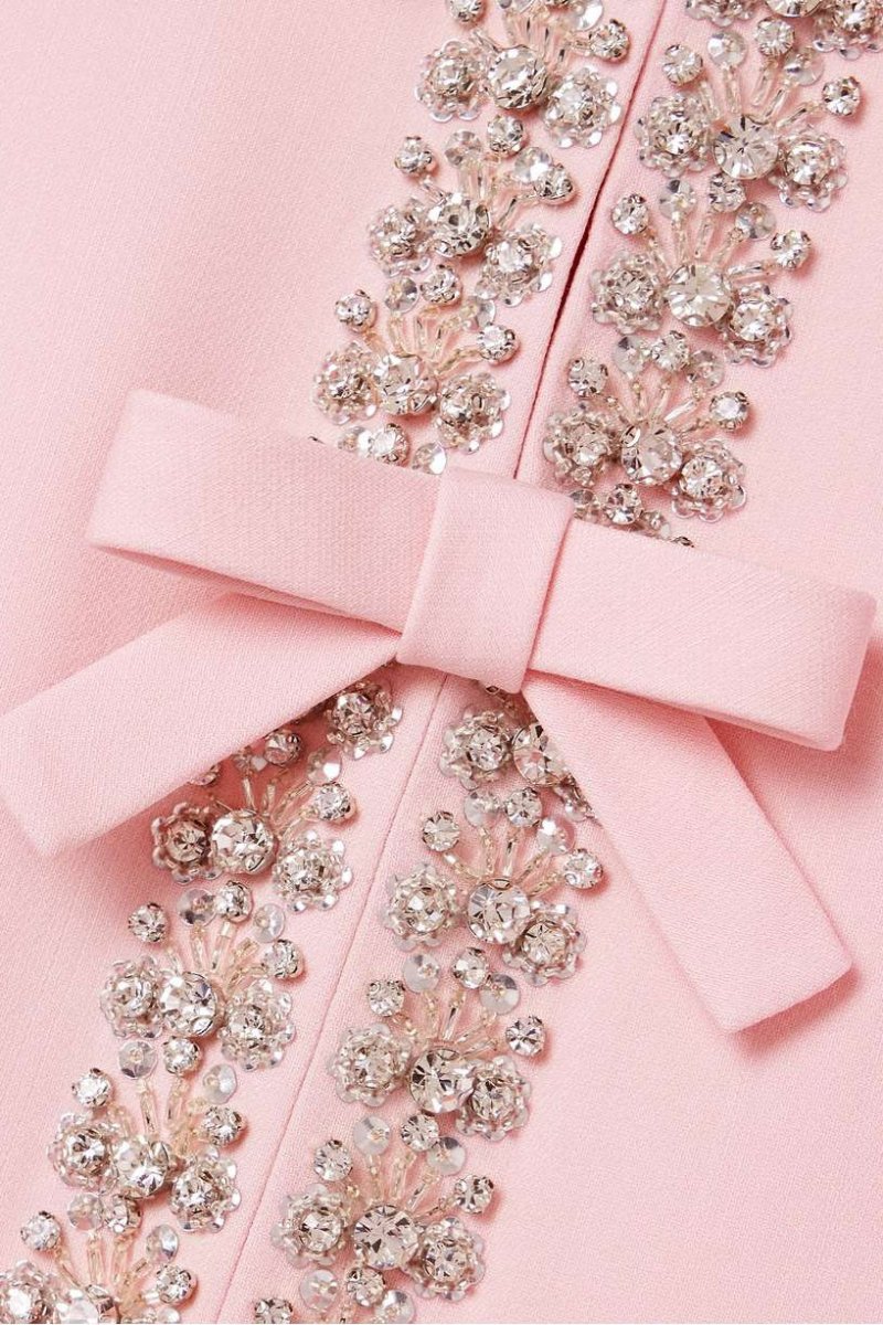 Estelle™ - Bow with Crystal Embellished Midi Dress